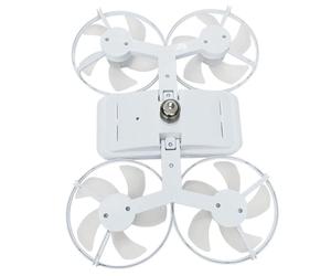 Otbushit Ventilateur de plafond LED, ventilateur de plafond LED inspiré des drones avec lumières - flux d'air surround à 360°, télécommande à intensité variable, douille E27, tige d'extension inclus