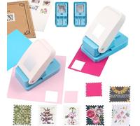 OTCRAFT Lot de 2 timbres postaux rectangulaires de 2,5 cm avec poinçon carré de 2,5 cm - Perforatrice rectangulaire festonnée à levier pour loisirs créatifs sur papier, scrapbooking, loisirs créatifs