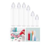 OTCRAFT Lot de 6 flacons applicateurs vides à pointe fine ; flacon à presser en plastique pour colle, peinture, encre ; distributeur de liquide transparent pour petits projets de collage, papier
