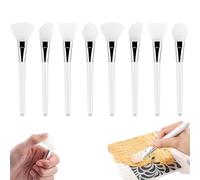 OTCRAFT Lot de 8 pinceaux réutilisables en silicone pour loisirs créatifs, peinture époxy, mélange et étalement sur gobelets à paillettes (blanc)