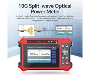 OTDR pour fibre optique - Testeur de câbles NF-9816 - 1310/1550 nm 10G - Avec OPM, OLS et VFL - Appareil portable avec wattmètre - Couleur NF-9816