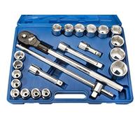 otgerlensker products Coffret de douilles 6 pans métriques 3/4 avec liquet et rallonges, 22 pièces, 19-50 mm