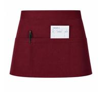 OTHERWISETRIVIAL Tablier court de serveur avec 3 poches, noir ou bordeaux, 57 x 35 cm, pour baristes et restaurants, bordeaux, 57x35 Centimetri