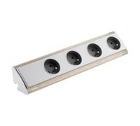Bloc multiprise d'angle à câbler 4 prises 2P+T 3 680 W - inox - Otio