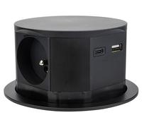Otio - Bloc multiprise encastrable 3 prises 16A 2P+T et 2 USB - Noir