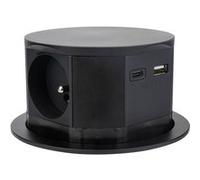 Otio - Bloc multiprise encastrable 3 prises 16A 2P+T et 2 USB - Noir Noir G