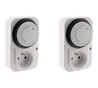 Otio - Lot de 2 programmateurs journaliers mécaniques + voyant 3500W