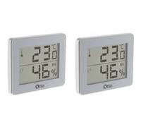 Otio - Lot de 2 thermomètres hygromètres Blanc - écran LCD Blanc