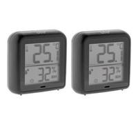 Otio - Lot de 2 thermomètres hygromètres intérieur + capteur - Noir