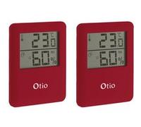 Otio - Lot de 2 thermomètres hygromètres magnétiques LCD - Bordeaux