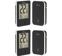 Otio - Lot de 2 thermomètres intérieur extérieur sans fil - Noir