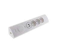 Otio - Multiprise d'angle 3P 16A + 1P 16A latérale, 2 USB, parafoudre à câbler - Blanc