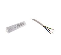 Otio - Multiprise d'angle 3P 16A + 1P 16A latérale + 2 USB parafoudre à câbler & Zenitech Câble d'alimentation électrique HO5VV F 3G1,5 Blanc 5m
