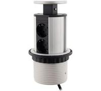 Otio - Multiprise encastrable cuisine 4 prises Schuko 16A - Blanc/Noir