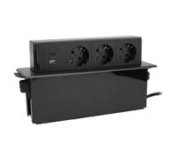 OTIO Multiprise Rétractable 3 Prises + USB Noir