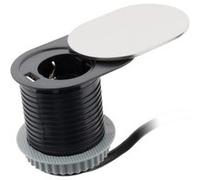 Otio - Prise encastrable Schuko + USB A avec couvercle à glissière - Noir Noir