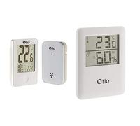 Otio - Thermomètre int/ext sans fil Blanc & Thermomètre/Hygromètre intérieur magnétique Blanc