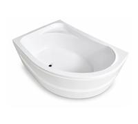 Otitec - Baignoire asymétrique 140x90 droite avec tablier + plateau - CALMA