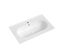 OTITEC Vasque à Encastrer CLEA Ovale 80 x 46 cm Blanc Brillant Céramique | Vasque OTITEC CLEA ovale céramique blanc brillant design moderne élégant