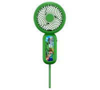 OTL Technologies Mini ventilateur manuel MINECRAFT avec batterie rechargeable couleur verte