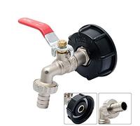 OTNE S60X6 Raccord Robinet en Laiton Chromé pour IBC Cuve 1000 litres, Robinet de Jardin, Adaptateur de Réservoir de Vidange, avec 1/2" Raccord de Tuyau
