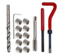 OTOTEC 15pcs M9x1.25 Jeu d'inserts Réparation de Filetage Ffilets Outils à Main Compatibles avec Inserts Filetés Embout de Foret Filetages Taraudage Insert d'installation Outil de Rupture de Cosse