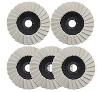 OTOTEC 5pcs Roue de Polissage en Feutre de Laine 125mm Rondelle Dentelée Disque Rabat pour Acier Inoxydable Verre Métaux Aluminium Meuleuse d'angle