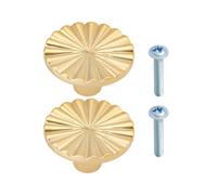 OTOTEC Lot de 2 Boutons de Placard Ronds en Alliage pour Porte de Cuisine Meuble de Commode Trou Unique Doré