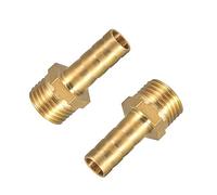 OTOTEC Lot de 2 raccords de tuyau cannelés en laiton de 10 mm avec raccord fileté mâle BSP 6,35 mm pour air, eau, carburant, huile, gaz