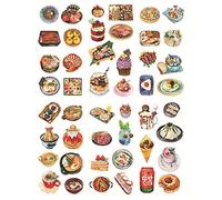 Ototon 6 Feuilles Autocollants Stickers Motif Nourriture Fruits Maison Gommettes Décoratifs Adhésif pour Scrapbooking Photo Album DIY (D)