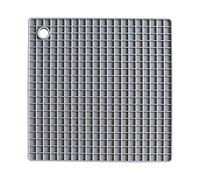 Ototon Set de Table en Silicone Antidérapant Résistant à la Chaleur Étanche Carré Coloré Napperons avec Trou de Suspension Table Décoration pour Maison Cuisine 2pcs (Gris)