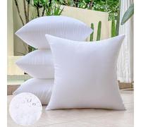 OTPIPCS Lot de 4 coussins décoratifs carrés imperméables pour extérieur, canapé, porche, terrasse, meubles de terrasse, 45,7 x 45,7 cm, blanc moyen