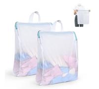 OTraki 2 Pièces Filet de Lavage avec Zip et Poignées 60x80 cm Sacs de Protection pour Machine à Laver avec Grande Ouverture pour Soutien-Gorge Lingerie Chaussettes Vêtements Délicats