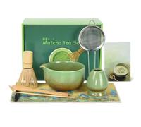 OTraki 9 Pièces Kit Matcha Complet, Matcha Kit Kit The Matcha Bol Matcha, Cuillère Matcha Avec Tous Les Accessoires Kit De Thé Japonais Pour Amoureux Du Matcha Pour La Famille, Les Amis (Vert)