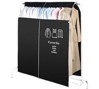 OTraki Housses de Vêtements 120 x 150 cm, Housse Vetement Suspendue Avec Velcro, Housse de Protection Vetement pour Robes Chemises Costume Canteaux, Facile à ouvrir et à fermer(Noir)
