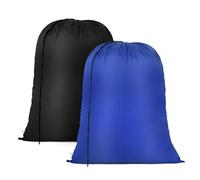 OTraki Lot de 2 Grand Sacs à Linge Pliable, 60X80cm Sac Linge Sale Voyage Avec Cordon de Serrage, Grande Capacité, Sac a Linge pour Chemises, Vestes, Bleu+Noir