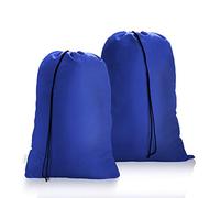 OTraki Lot de 2 Sac à Linge Large Sale, Sac à Linge Pliables avec Cordon de Serrage, 60 x 80 cm Réutilisable Sac Linge Sale, Grande Capacité pour Appartements Voyages Vacances Collège (Bleu)