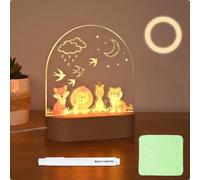 OTraki Veilleuse Bébé Personnalisée,Lampe de Chevet Enfant DIY,Motif Animaux Cadeau Personnalisé Bebe,Cadeau Naissance Personnalisé, Baptême,Idee Cadeau Bapteme,Décoration Chambre Bébé en Acrylique