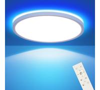 OTREN Plafonnier LED RGB avec Télécommande, 38CM 36W | 3000K-6500K Dimmable Lumière, Rétroéclairage RGB 7 Couleurs 21 Modes, Mémoire, Minuterie 30 Min, pour Salon Chambre