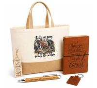 Otshirt Coffret Cadeau Juste un gars qui aime être carrossier | Sac Cabas Coton et Jute 18 L, Carnet, Stylo Bambou, Porte-Clés, Marque-Page | 5 Pièces | Idée Cadeau Noël Départ
