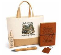 Otshirt Coffret Cadeau Juste un gars qui aime être garde forestier | Sac Cabas Coton et Jute 18 L, Carnet, Stylo Bambou, Porte-Clés, Marque-Page | 5 Pièces | Idée Cadeau Noël Départ