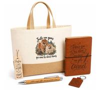 Otshirt Coffret Cadeau Juste un gars qui aime les chows-chows | Sac Cabas Coton et Jute 18 L, Carnet, Stylo Bambou, Porte-Clés, Marque-Page | 5 Pièces | Idée Cadeau Papa de Chien Noël Départ