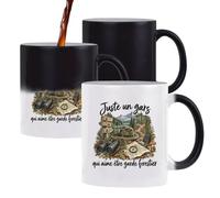Otshirt Mug Magique Juste un gars qui aime être garde forestier | Tasse qui Change de Couleur à la Chaleur, Céramique 300 ml Recto Verso | Idée Cadeau Noël Anniversaire