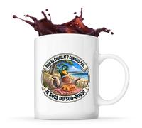 Otshirt Mug Pain au chocolat ? Connais pas, je suis du Sud-Ouest | Tasse Céramique 330 ml Recto Verso Passe au Lave-Vaisselle, Café Thé Bureau Maison, Idée Cadeau Gascon Gasconne Collègue Noël