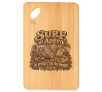Otshirt Planche à Découper Surf et apéro, le reste c'est du bonus | Plateau Apéro Bambou Gravé 30 × 20 cm, Cuisine Barbecue Apéritif, Idée Cadeau Surfeur Surfeuse Crémaillère Noël