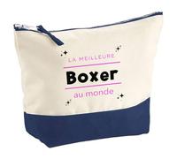Otshirt Pochette La Meilleure Boxer au Monde 2 - Pouch - Idée Pochette Rangement Cadeau Anniversaire Fête Original Famille Travail Départ Collègue Retraite Noël.