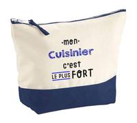 Otshirt Pochette Mon Cuisinier C'est Le Plus Fort - Pouch - Idée Pochette Rangement Cadeau Anniversaire Fête Original Famille Travail Départ Collègue Retraite Noël.