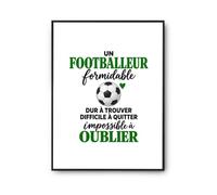 Otshirt Poster Football Formidable | Affiche Papier Photo 310 g Finition Perlée Format Taille A4 | Déco Murale Salon Chambre | Idée Cadeau Crémaillère