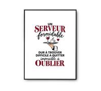 Otshirt Poster Serveur Formidable | Affiche Papier Photo 310 g Finition Perlée Format Taille A3 | Déco Murale Salon Chambre | Idée Cadeau Crémaillère