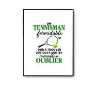 Otshirt Poster Tennis Formidable | Affiche Papier Photo 310 g Finition Perlée Format Taille A3 | Déco Murale Salon Chambre | Idée Cadeau Crémaillère
